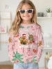 2025 Spring and Autumn Girls Korean Edition Loose Round Neck Long Sleeve T-shirt Top