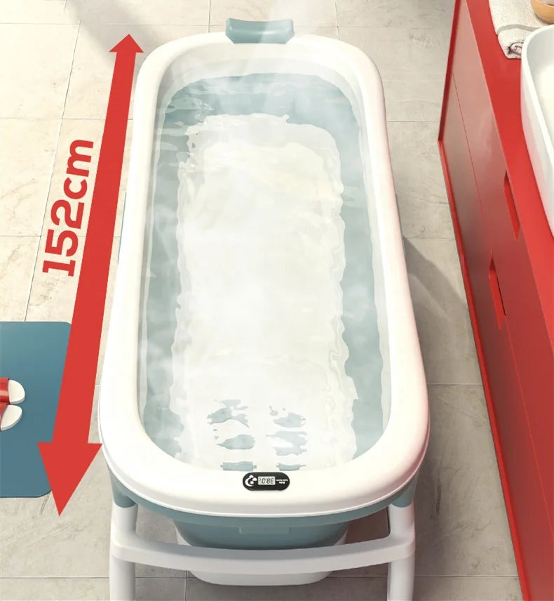 Newest OEM Large Food Grade PP Eco-Friendly Movable Portable Folding Bathtub Bucket with Lid for Adult Spa Use