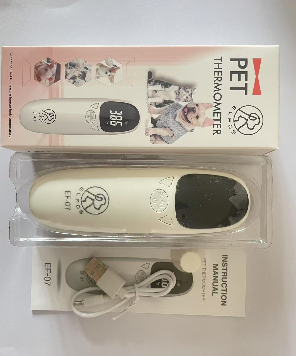 Infrared Pet Dog Cat Ear Thermometer Medical Animal Measuring Electronic Thermometer Non-contact Home Veterinary Equipment Quick