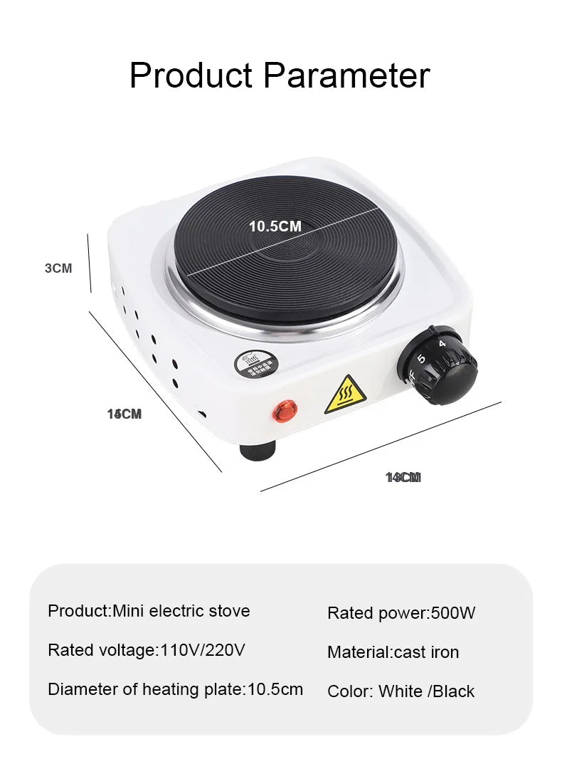 DMWD 110V Electric Hot Plate Mini stove Coffee Heater Milk Tea Mocha Heating Stove Cooking Pot Oven Small Furnace Cook US plug