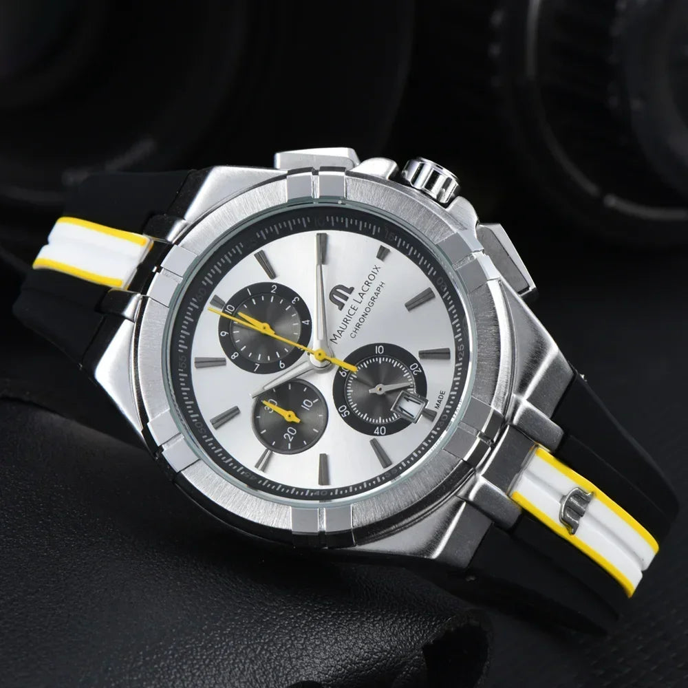 High Quality Maurice Lacroix Brand Watches For Mens Multifunction Chronograph WristWatch Business Precious Quartz AAA Male Clock