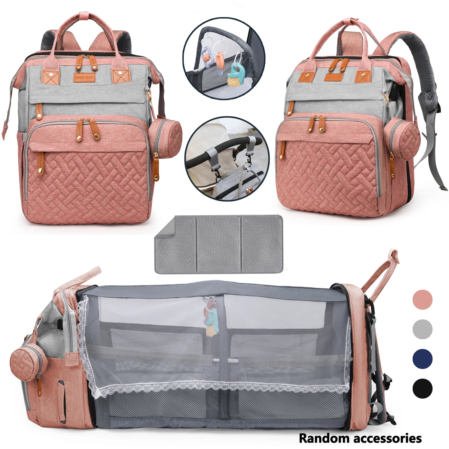 Baby Diaper Bag Backpack, Baby Bags for Boys Girls, Diaper Backpack Bag with a Changing Station, Large Travel Back Pack