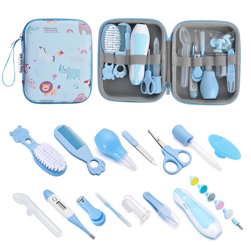 Baby Care Kit Newborn Nail Hair Healthcare Thermometer Grooming Brush Clipper Scissor Toiletries Newborn Nursery Health Care Set