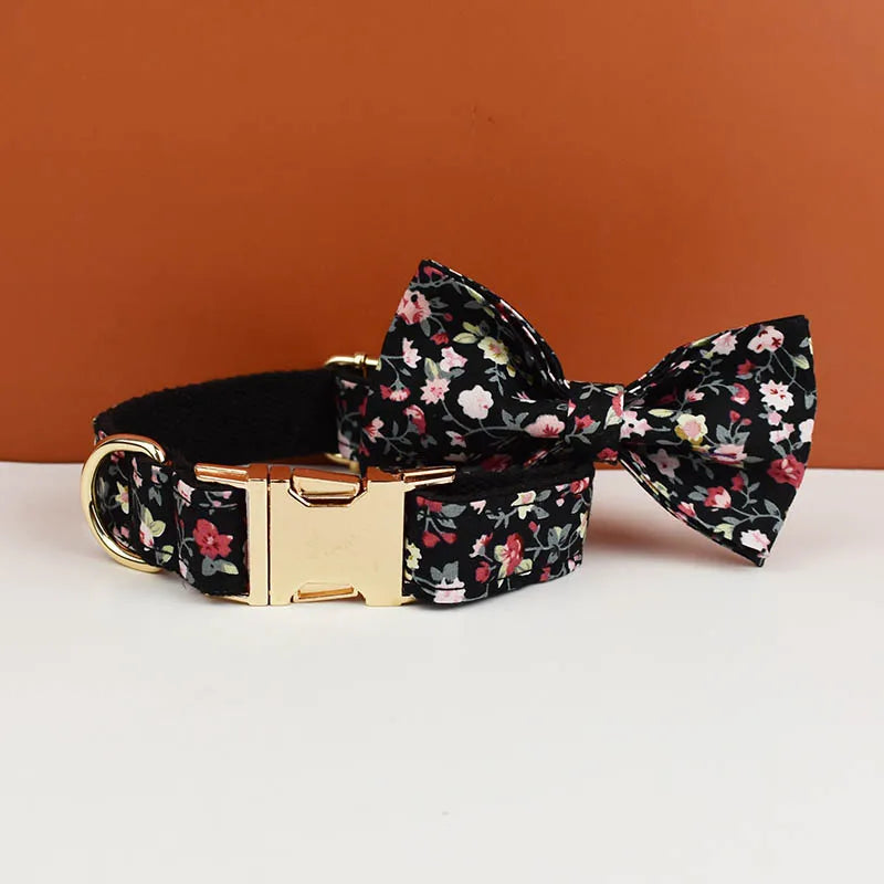 pets accessories dog collar leash harness set dog collar bow tie Printed pet products personalized luxury tactical dog collars