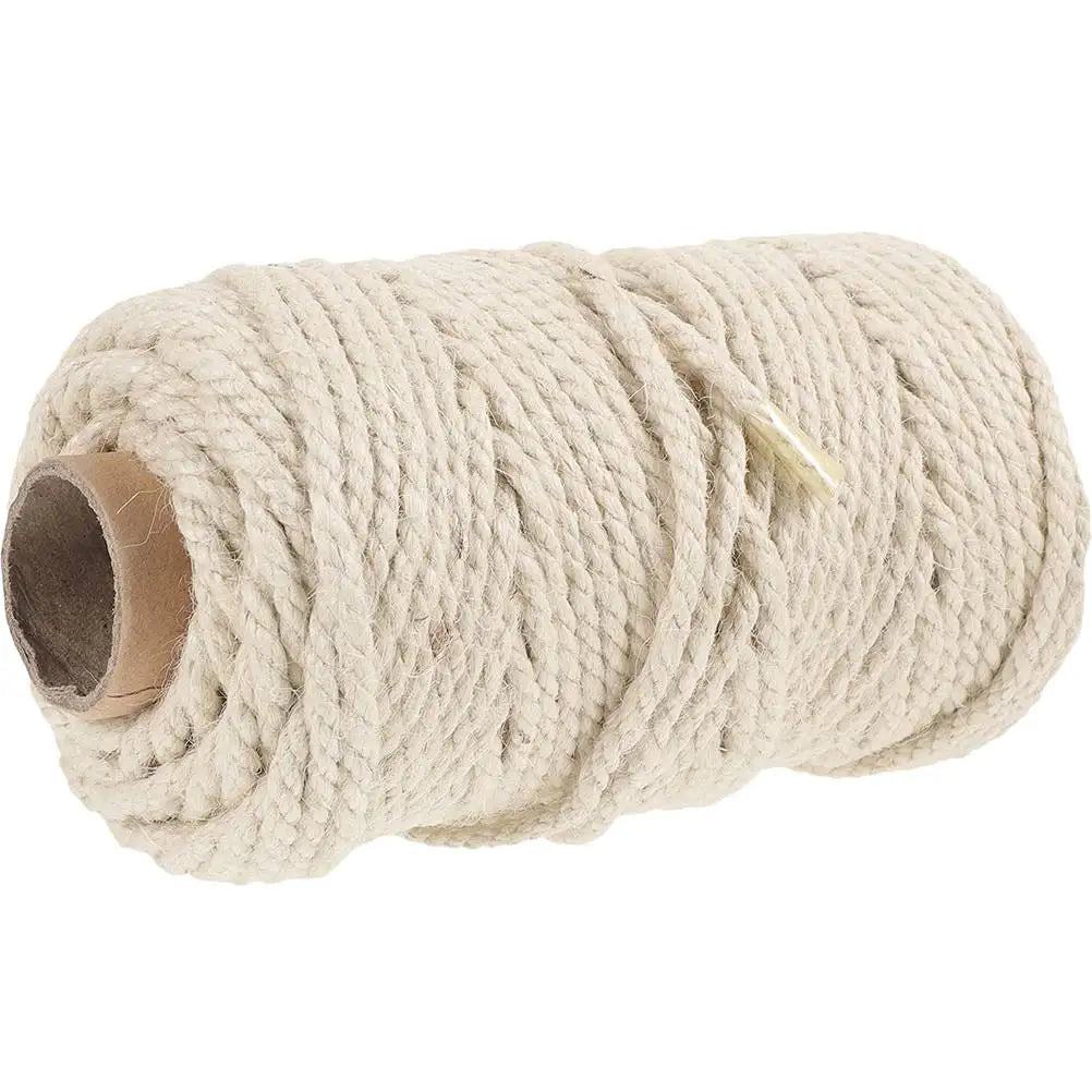 50m White Sisal Rope for Cat Scratching Post DIY Multi function Hemp Twine Sturdy Cuttable Wear resistant 5mm Cat Tree Accessory