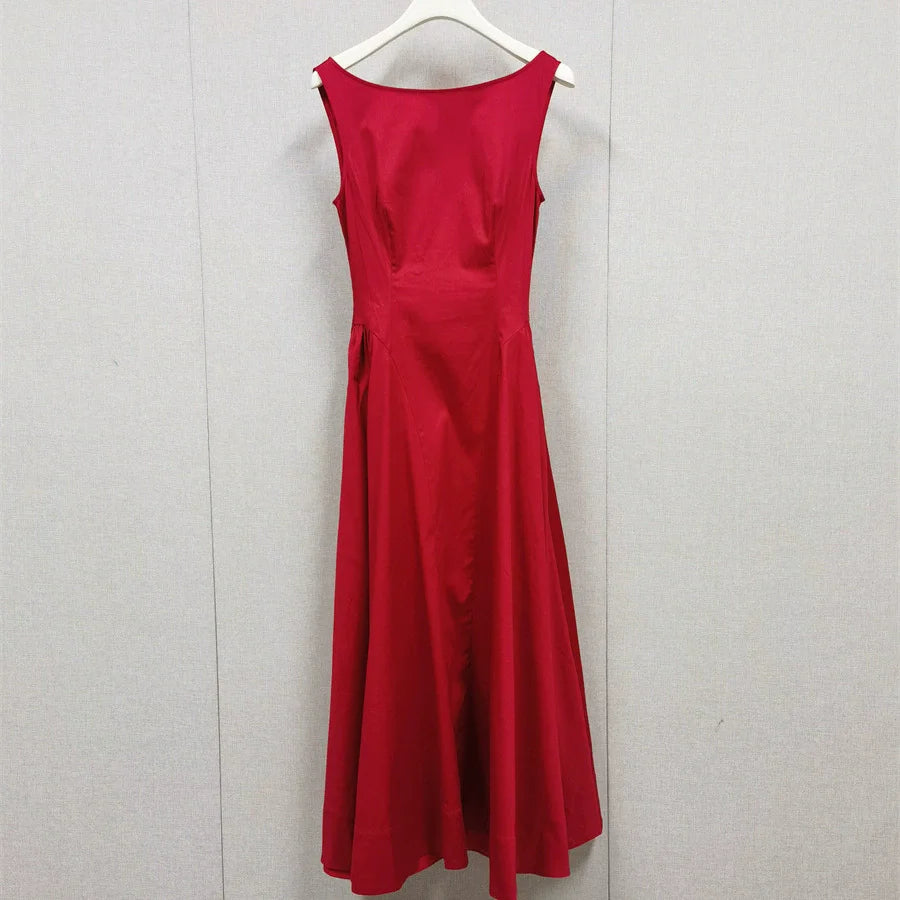 slash neck Backless A-line sexy women dress new elegant summer dresses sexy midi party dresses
