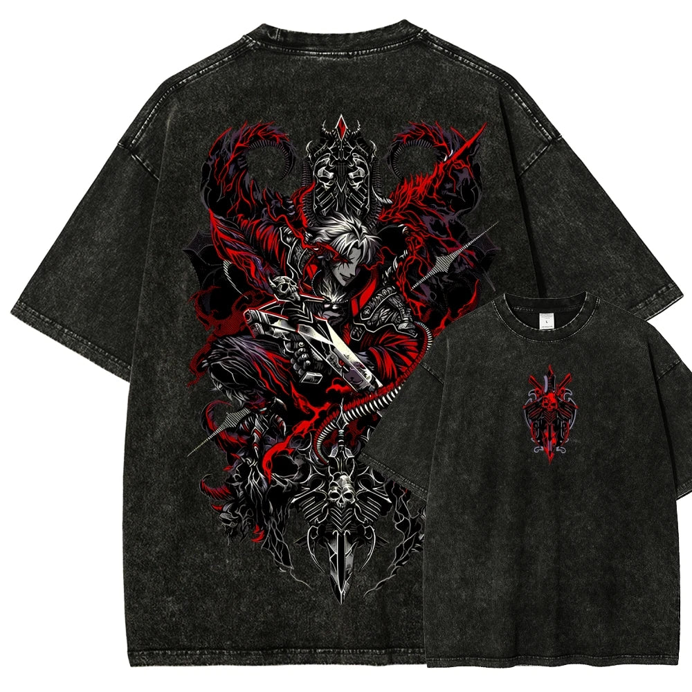 Devil May Cry Washed T-shirt 2026 New Model personality Clothes shirt Year round clothing Streetwear Trendy high quality Couples