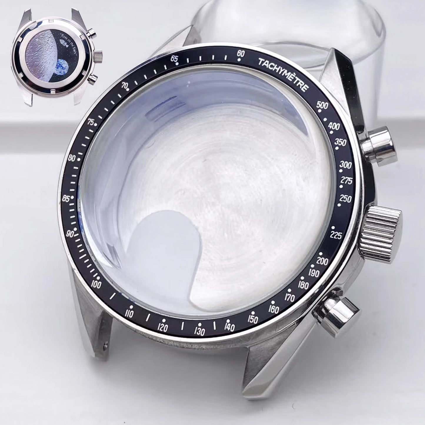 VK63 High Quality 39.7mm Case moonswatch metal case chronograph case Fit Vk63 movement Accessories vk63 Watch Box