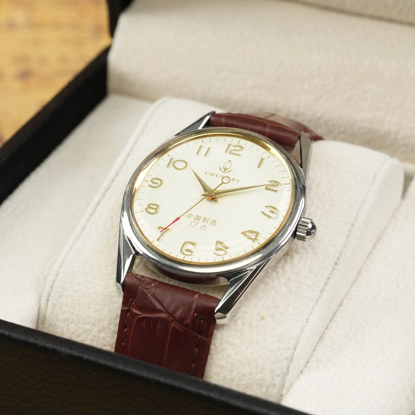 Old Shanghai Diamond Brand Genuine Mechanical Watch Men's Manual Winding Watch Inventory Dad Gift Retro Old Watch
