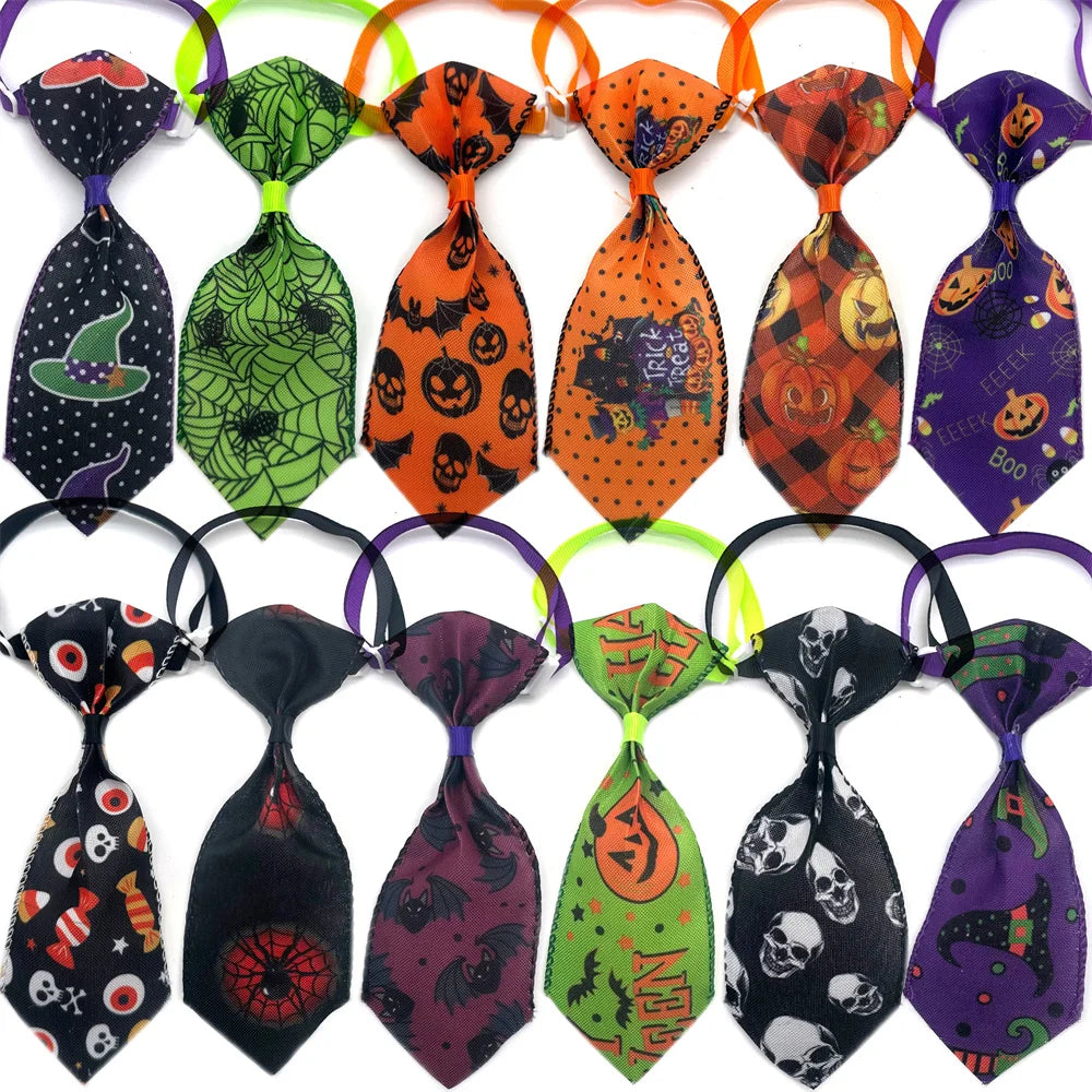 30/50 Pcs Holiday Pet Dog Bow Ties Puppy Halloween Collar Dog Bow Tie Design Puppy Collar for Small Dog Cat Grooming Products