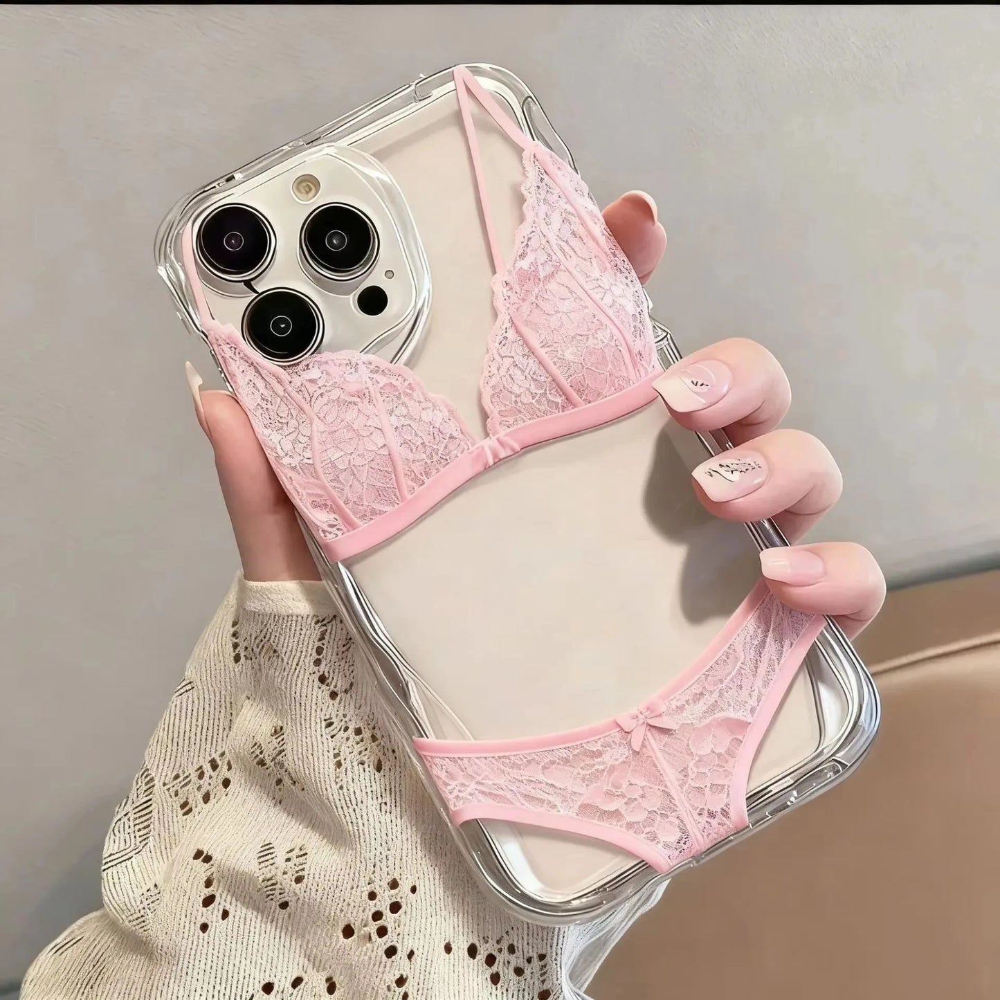 Fashion Sexy Lace Phone Case For iPhone 17 16 16e 15 14 13 12 11 Pro Max Mini X XR XSMAX 8 7 6S Air Plus 3D Wave Soft Back Cover