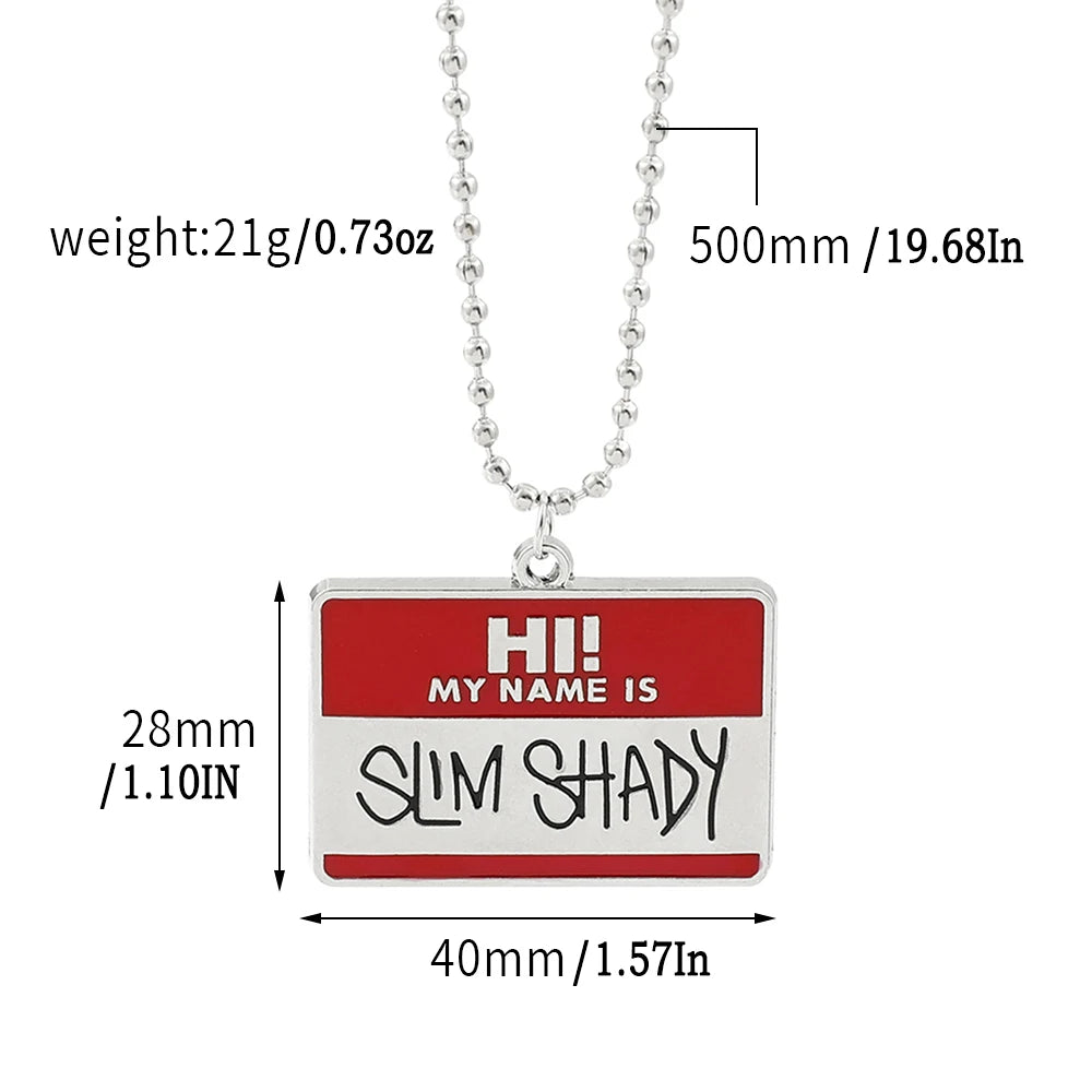 POTCET Eminem Men's Fashionable Versatile 2026 Hip Hop Jewelry Pendant Necklace - Trendy Souvenir for Boyfriend
