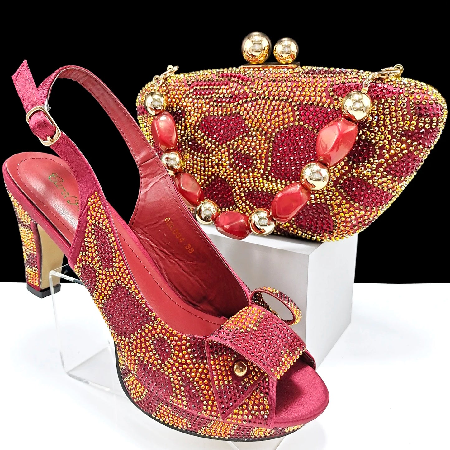 New Arrival Sky Blue Color Platform Design Party Wedding High Heel Peep Toe Lady Shoes and Bag Set and A Pair of Shoes