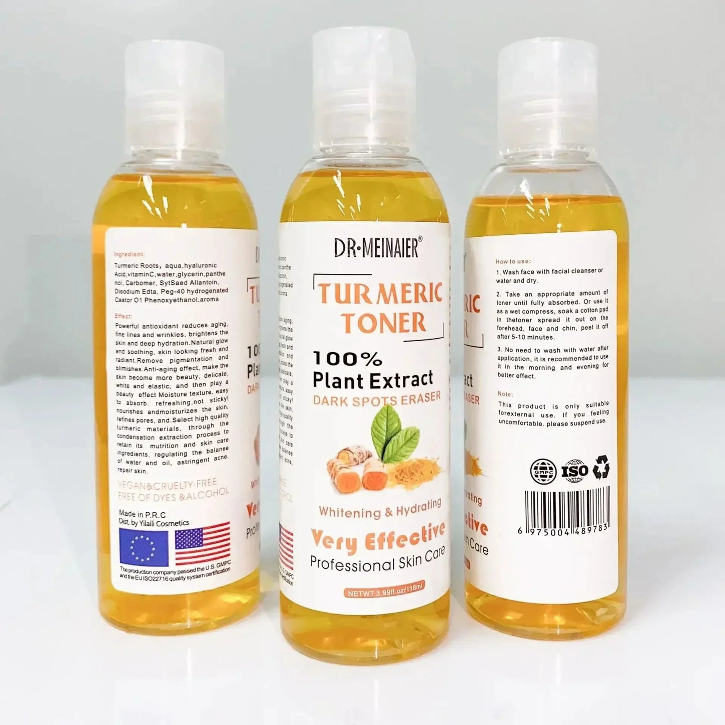 2pcs Turmeric Toner Lightening Skin Dark Corrector Moisturizing Face Serum Vitamin C Ginger Essence Korean Cosmetics Beauty