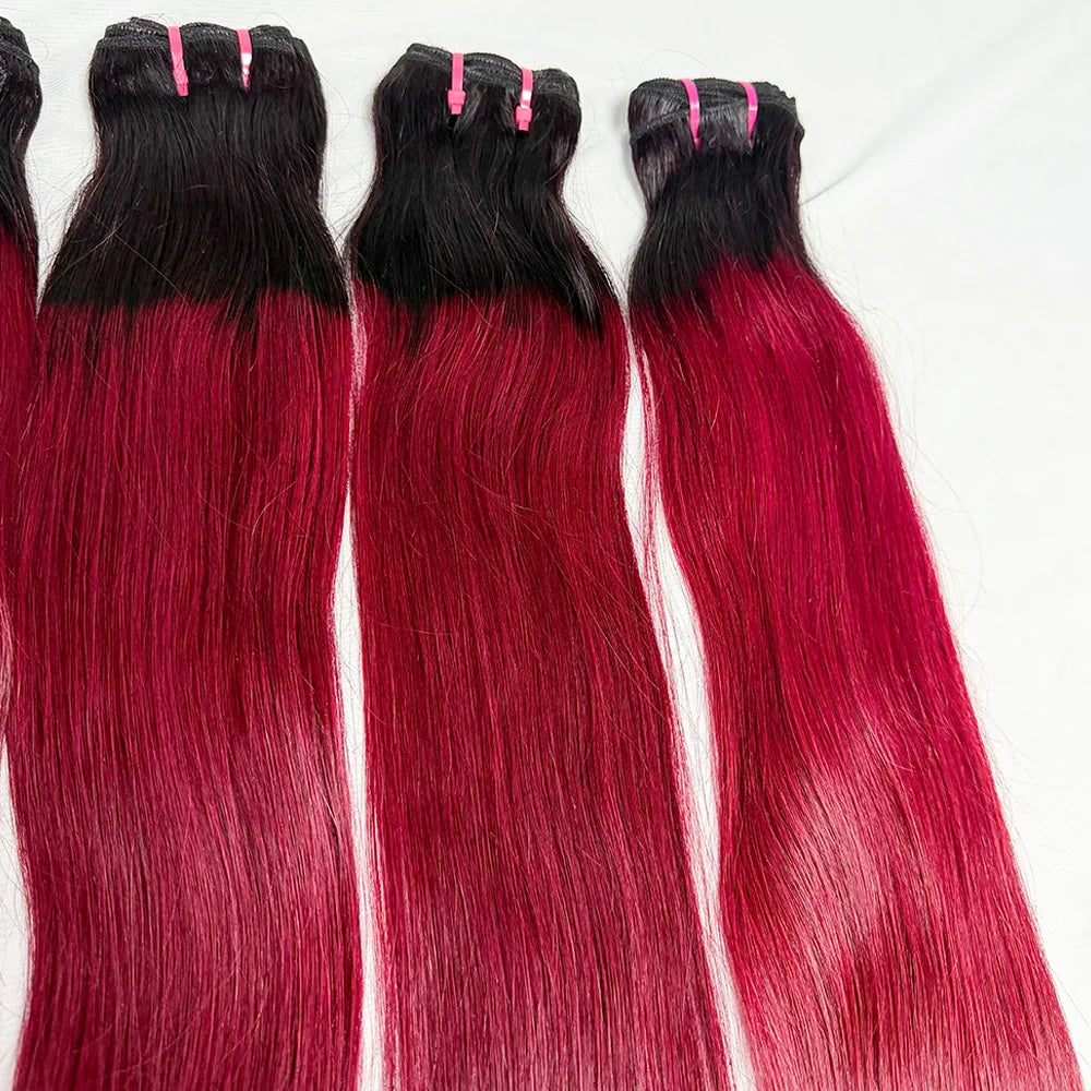 8-30 Inch T1B/99J Straight Human Hair Weaving Bundles 100g/Bundle High Quality Hair Extensions for Black Women