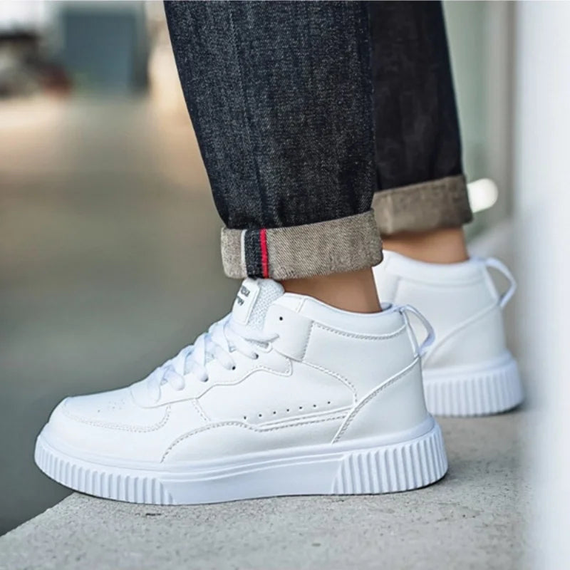 YRZL Casual Shoes for Men Sneakers Breathable PU Leather White Shoes Unisex Comfortable Walking Sport Shoes for Man