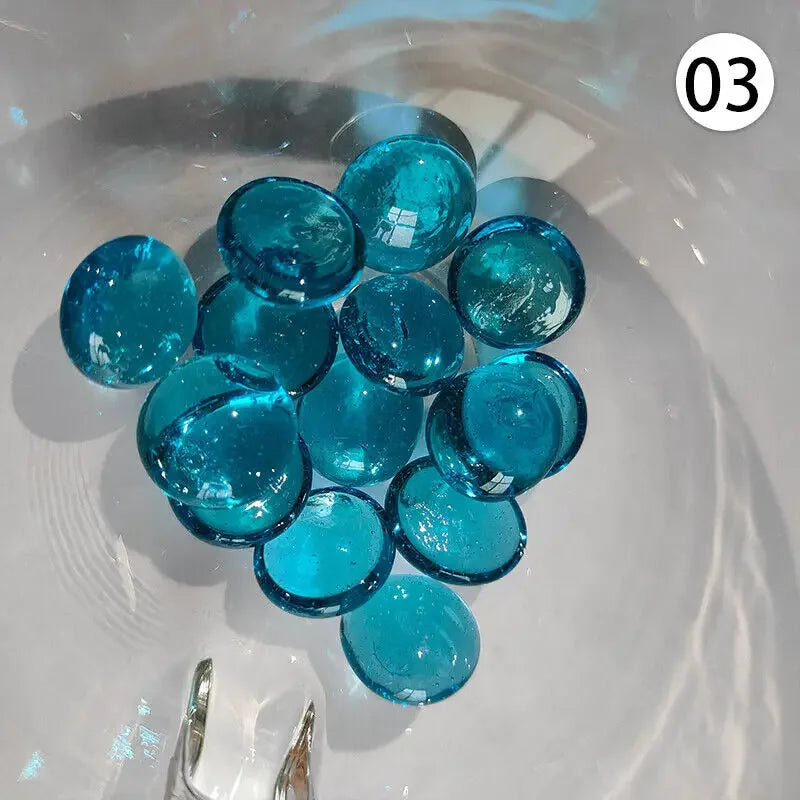 100% Natural Round Clear Quartz Crystal Bulk Tumbled Stone Mini Colourful Flat Stone Ornament Fish Tank Aquarium Decorations