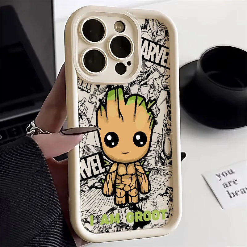 Cool Anime GrootS MarvelS Phone Case for iPhone 17e 17 16e 16 15 14 13 12 11 Air Pro Max Mini XR XS X 7 Plus Soft TPU Back Cover