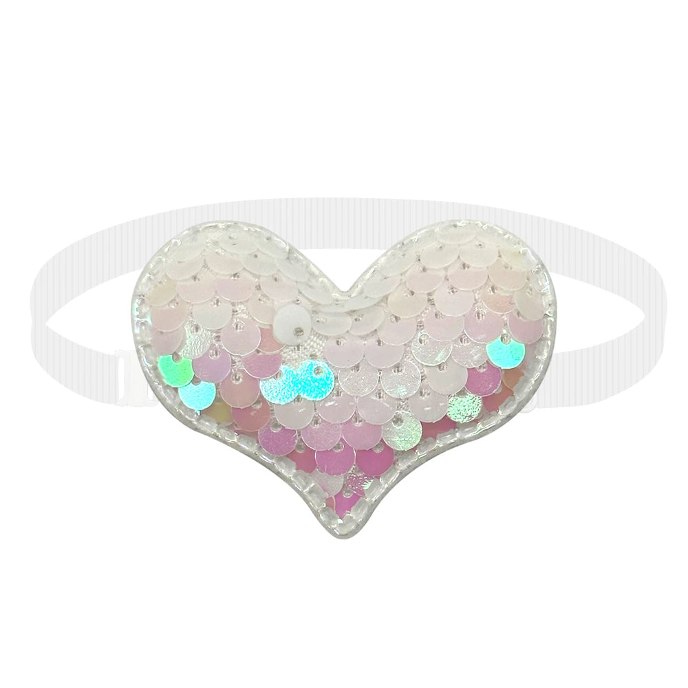 50/100pcs Valentine's Day Small Dog Cat Bowties Collar Heart Style Bling Bow Tie Dog Bows Accessories Pet Cat Grooming Supplies