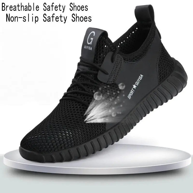 Summer Safety Shoes Mesh Work Shoes Lightweight Safety Sneaker For Men Breathable Protective Work Sneakers Steel Toe Shoes Man