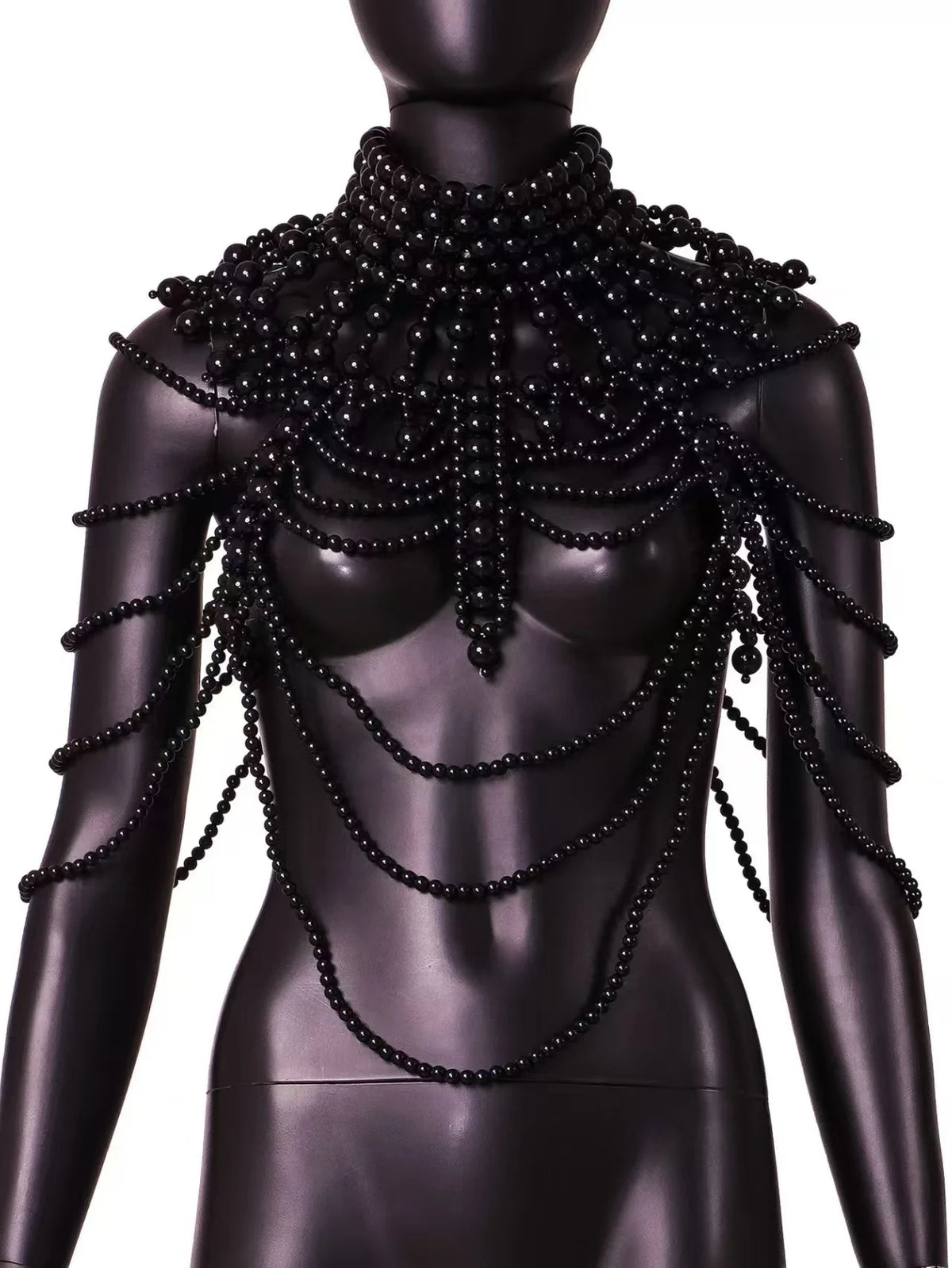 Imitation Pearl Shoulder Chain Necklace Top Jewelry Dress Harness Wedding Festival Accessories Clothes Women Rave Body Chain Bra