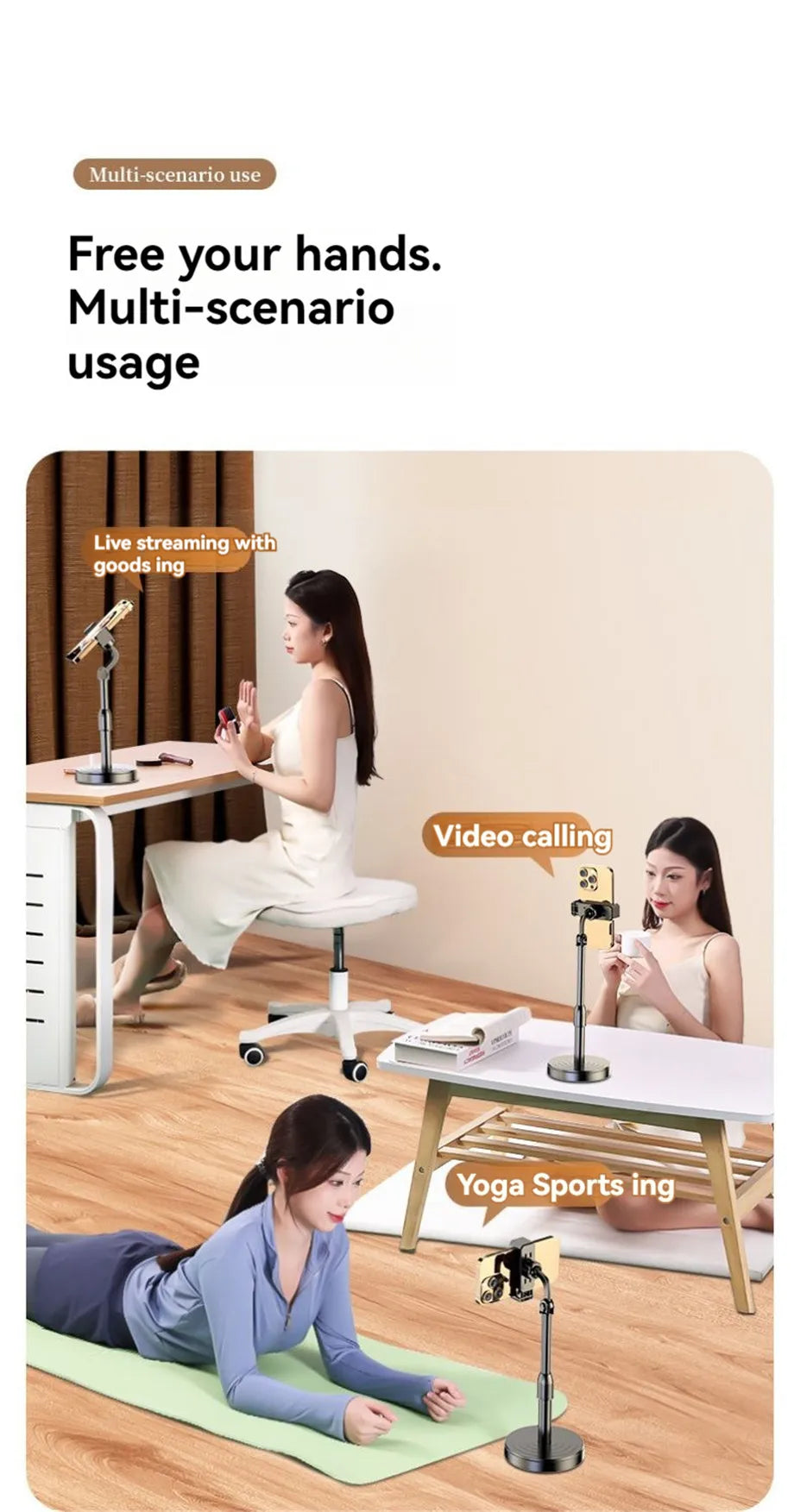 Desktop Phone Holder Live Broadcast For Smart Phone Adjustable with Phone Holder Stand Bracket For Mobile Telefoon Statief Stand