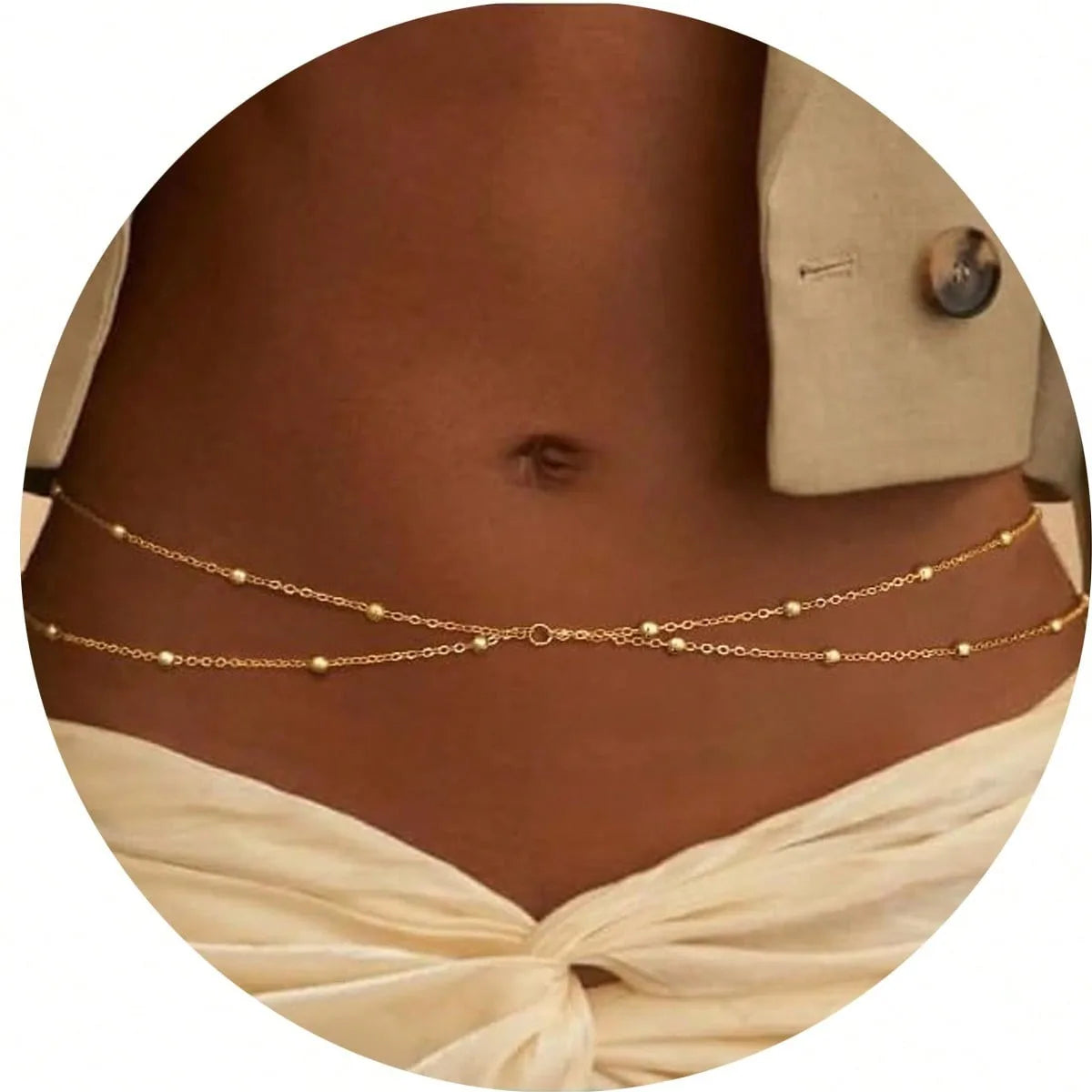 Sexy Belly Chains For Women Beads Cuban Waist Chain Jewelry For Beach Accessories