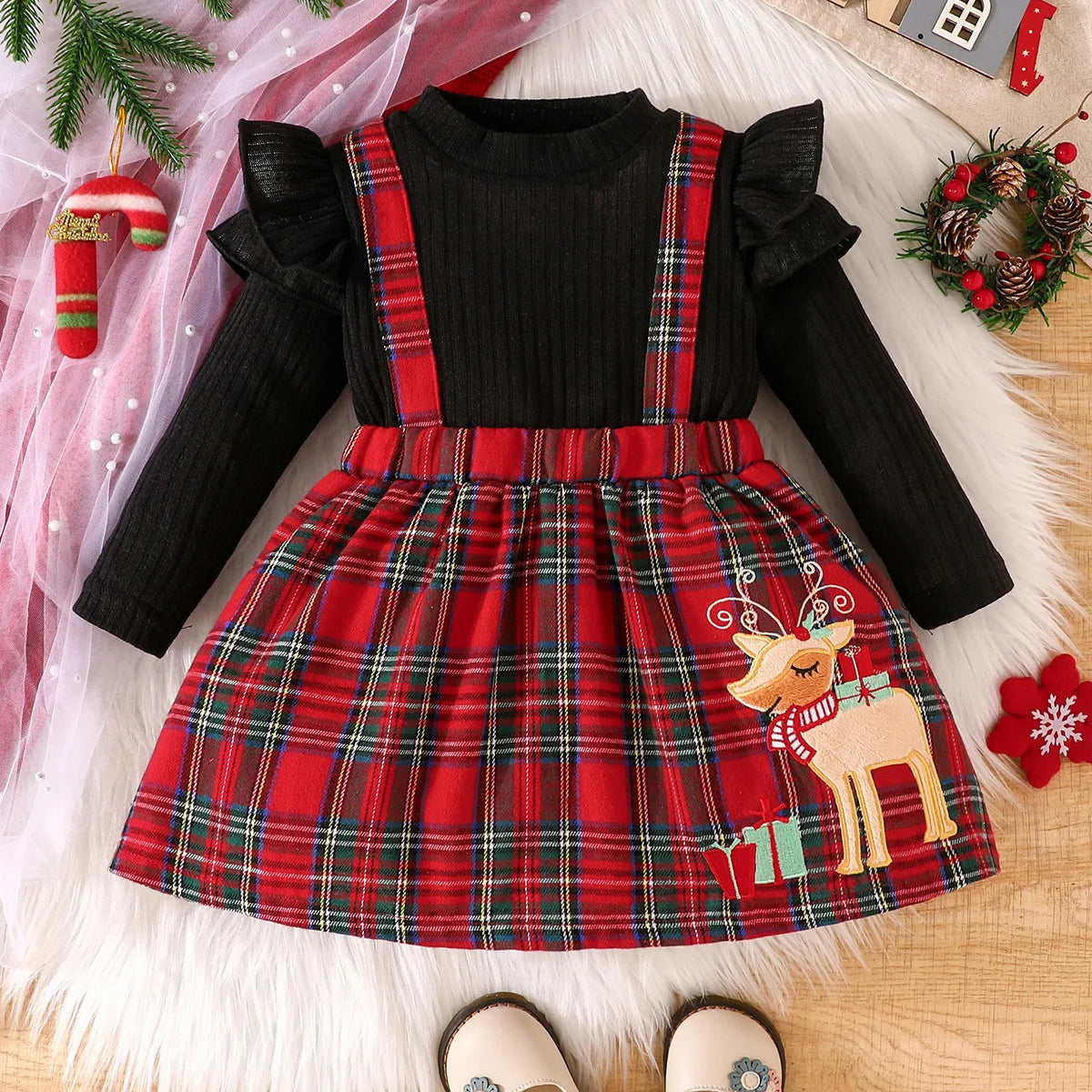 Baby Dress For New Year Green Tree Print Xmas Christmas Dress For Newborns Toddler My First New Year Girls Costumes