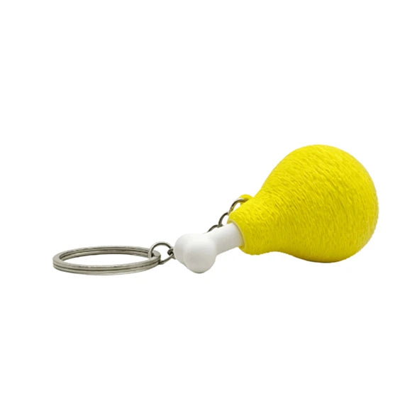 Stress resistant keychain toy - fun stress relieving buttons in strawberry cake, coffee, and chicken legs, designed for all ages
