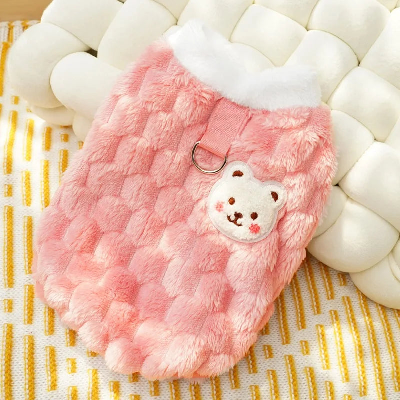 Winter Dog Clothes Fleece Dog Coat Solid Puppy Hoodies Chihuahua Sweatshirt Bichon Yorkie Clothing Dog Warm Vest Pet Pullover