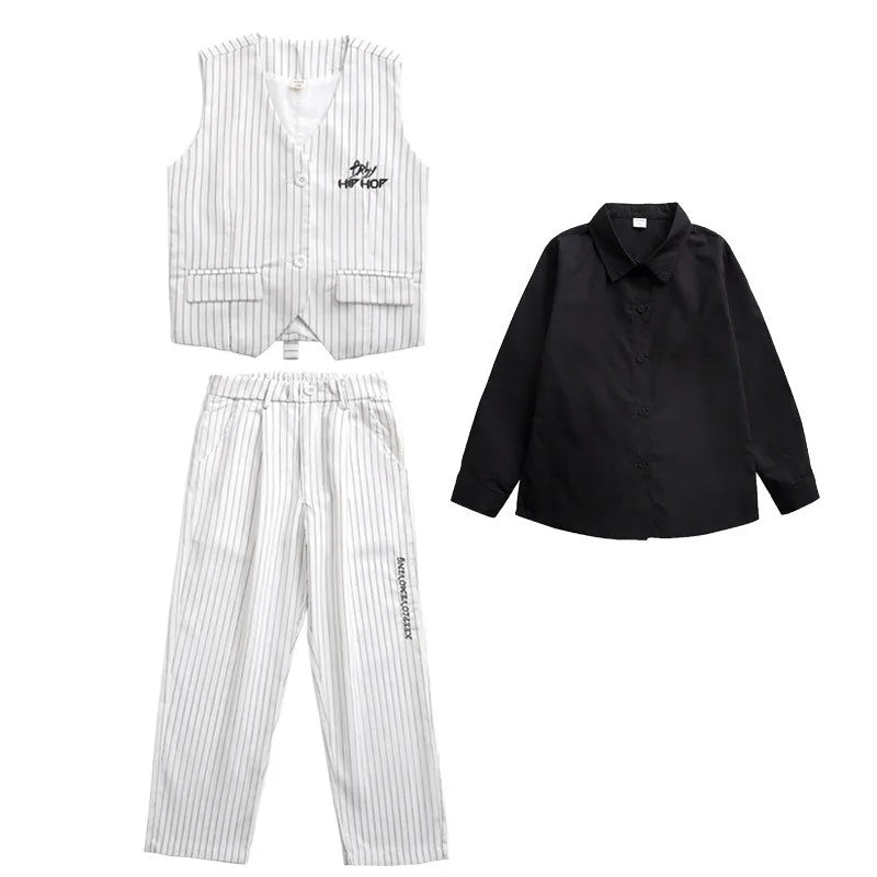 Kids Performance Costume Stage Outfit for Hiphop Dance Clothing Boys Girls Jazz Breaking Streetdance Waistcoats