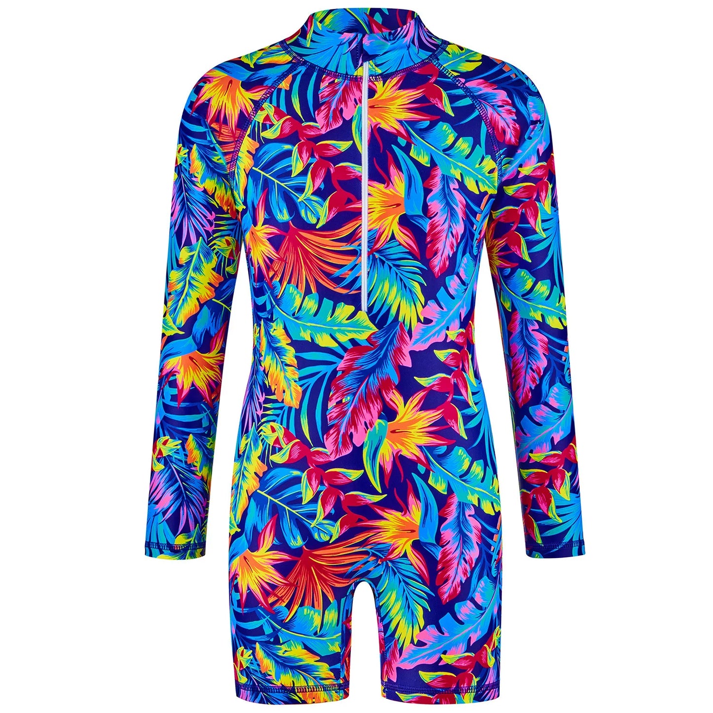 Kids Bathing Suits One-Piece Swimsuit For Girls Long Sleeves Girls Swimwear Surf Suit for Beach and Water Sports For 2 To 10Y