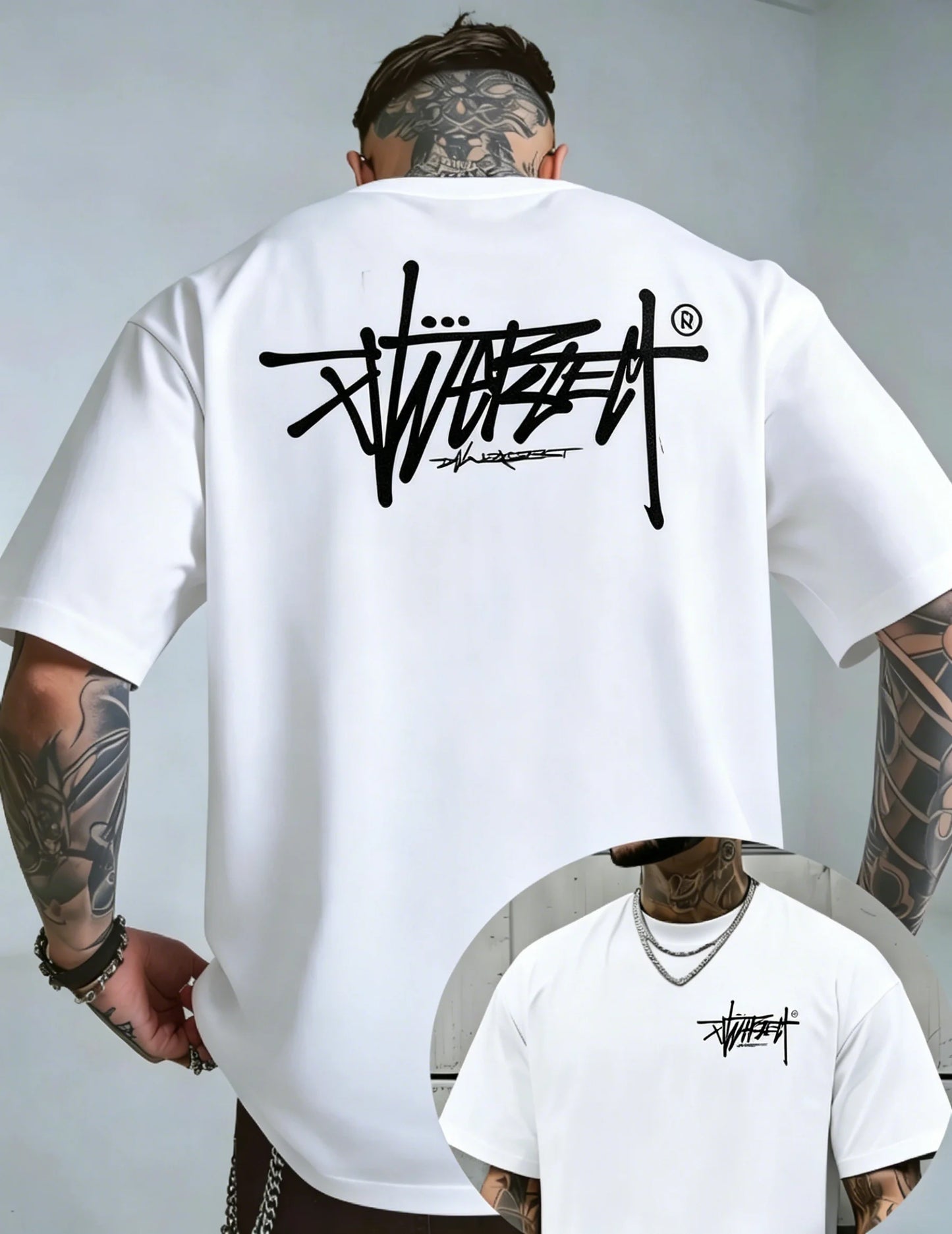 26 Summer Street Style New Trend High-Quality 100_ Pure Cotton Men's T-Shirt Suitable for Outdoor Leisure Sports Short Sleeve