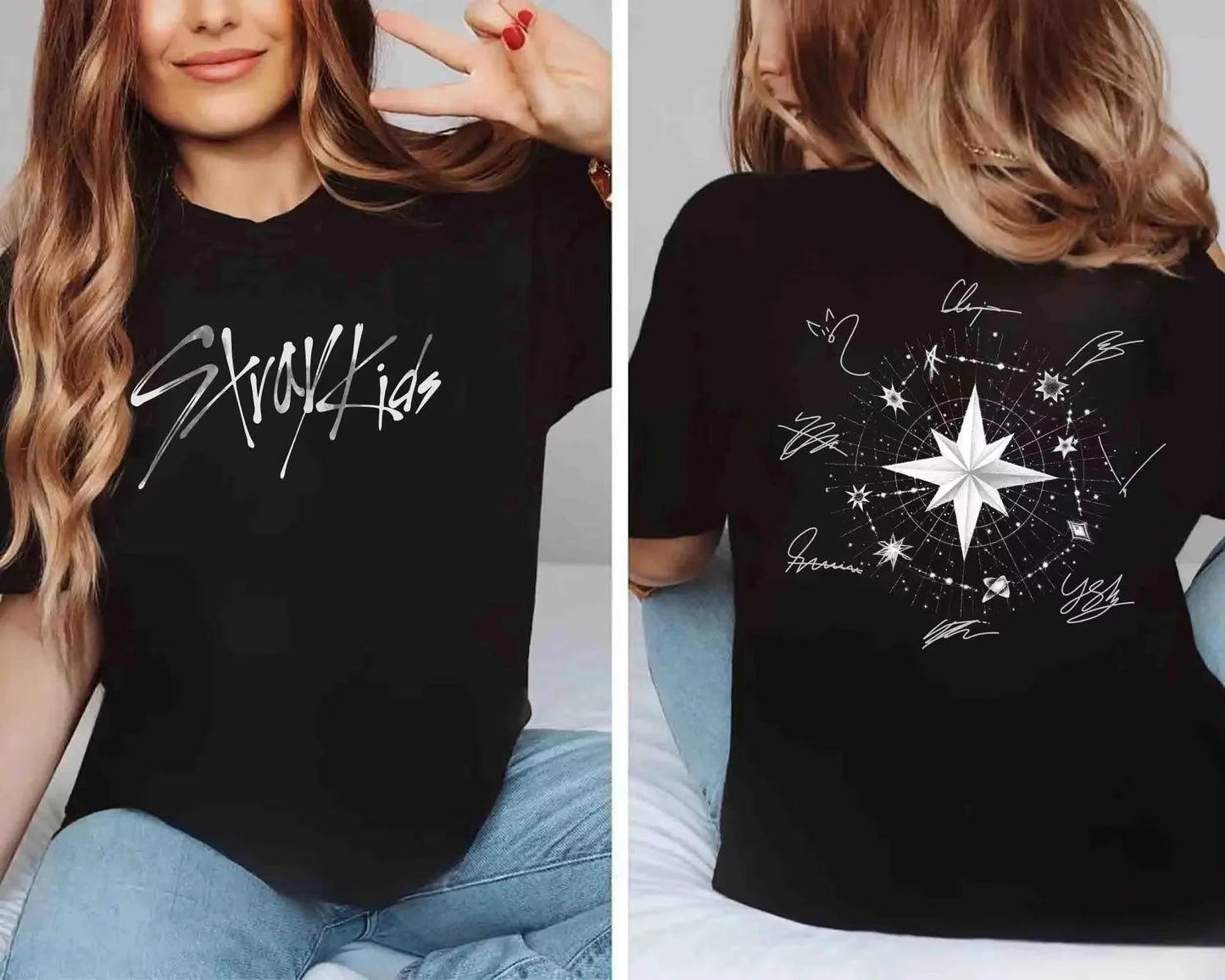 KPop Stray Kids Signature T-shirt 2026 Summer New Men Women Cotton Y2K Gothic Clothing Hip Hop High Quality Shirt Street Wear