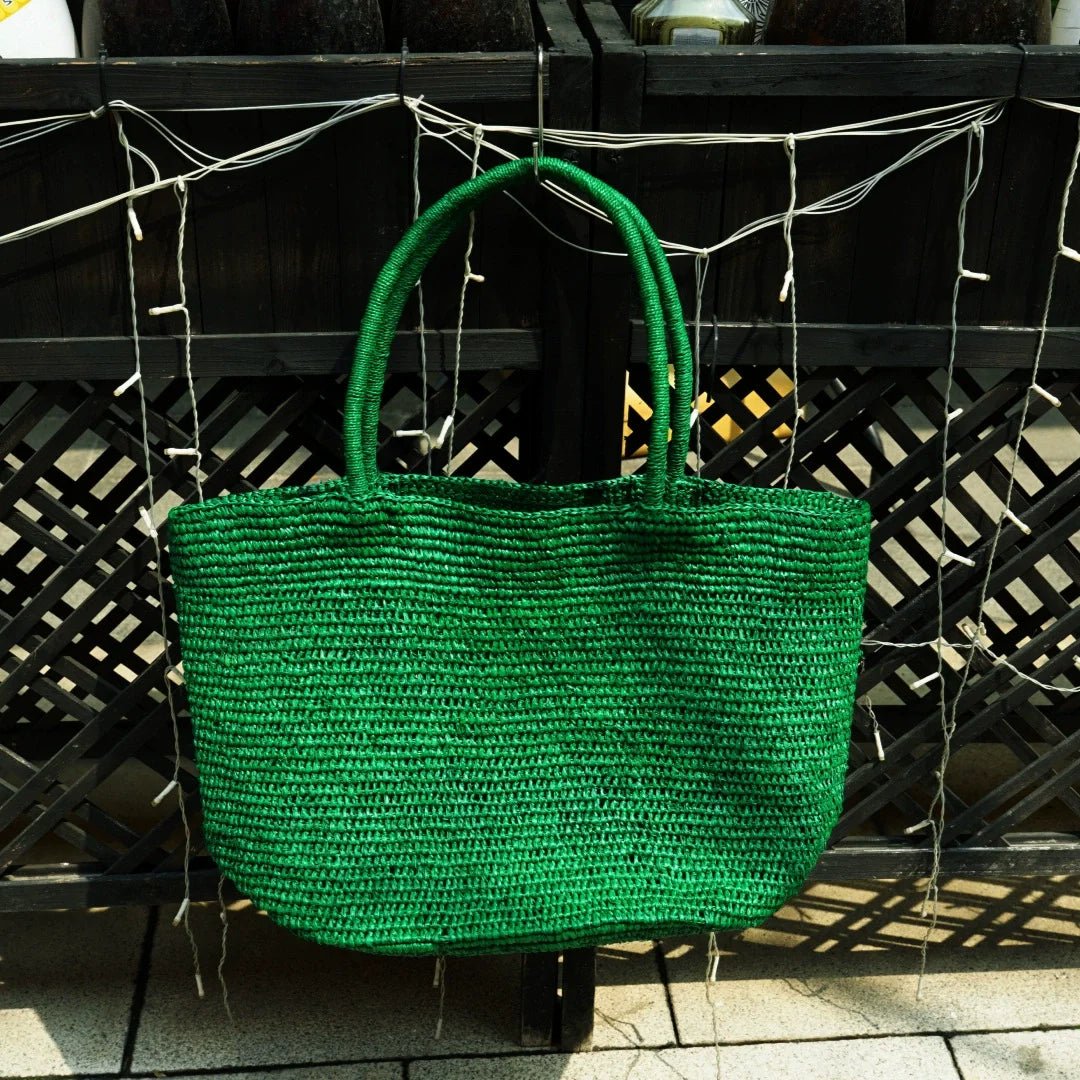 2026 Large Handwoven Rattan Tote Bag for Women Natural Straw Beach Bag Purse Luxury Shoulder Bags Handbag Summer