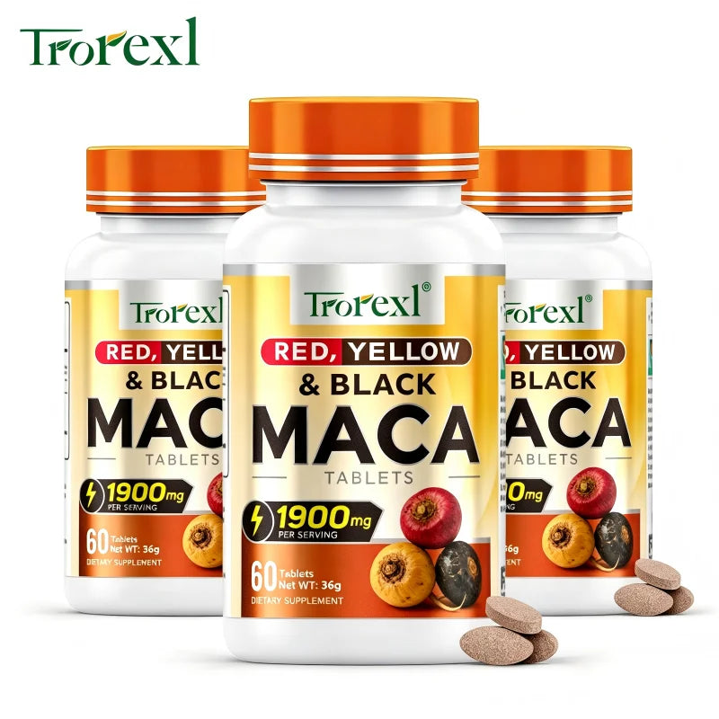 Male-Specific Enhancing Tablets - Premium Tri-Color Maca Root Blend, Self-Confidence Restoration, Stabilize Daily Stamina