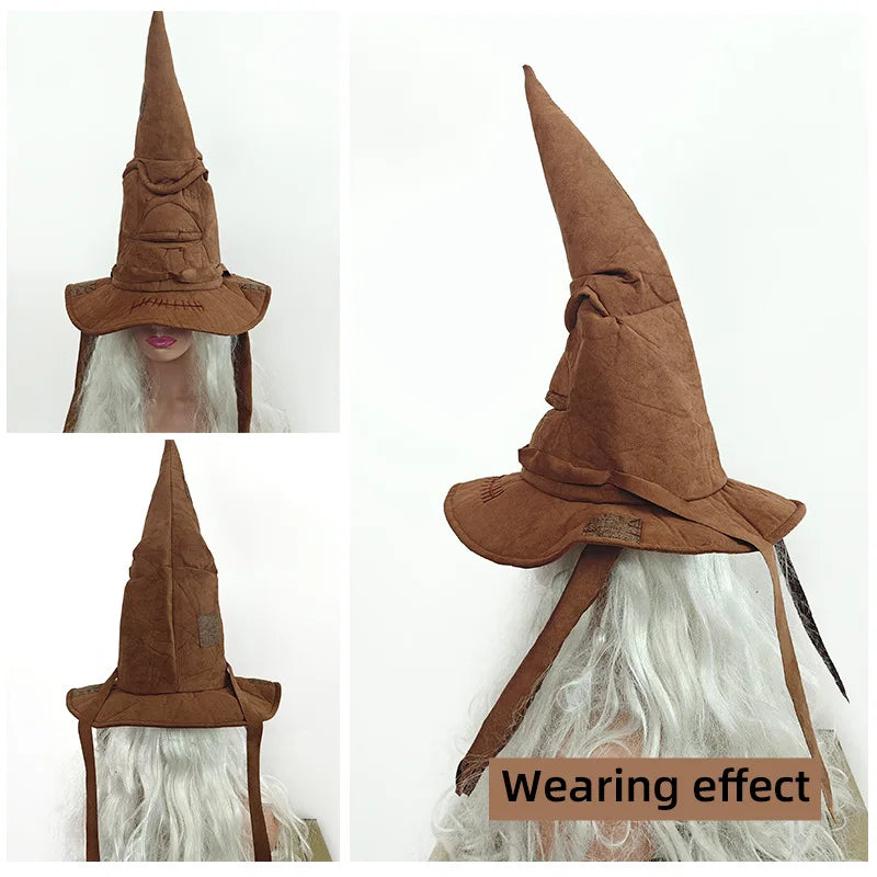 2026 Vintage Halloween Witch Hat Magic Academy Tree Hat Cosplay Accessories for Halloween Costume Party Masquerade Carnivals