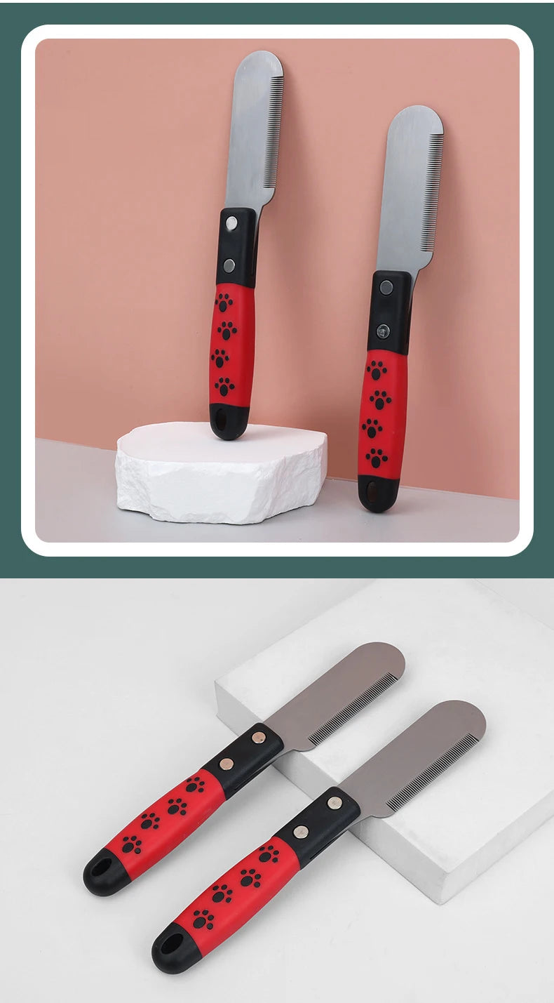 Dog Grooming Tools Dog Comb Pet Grooming Brush Terrier Plucking Knife Pet Hair Beating Knife Scraper Comb Dog Accessories