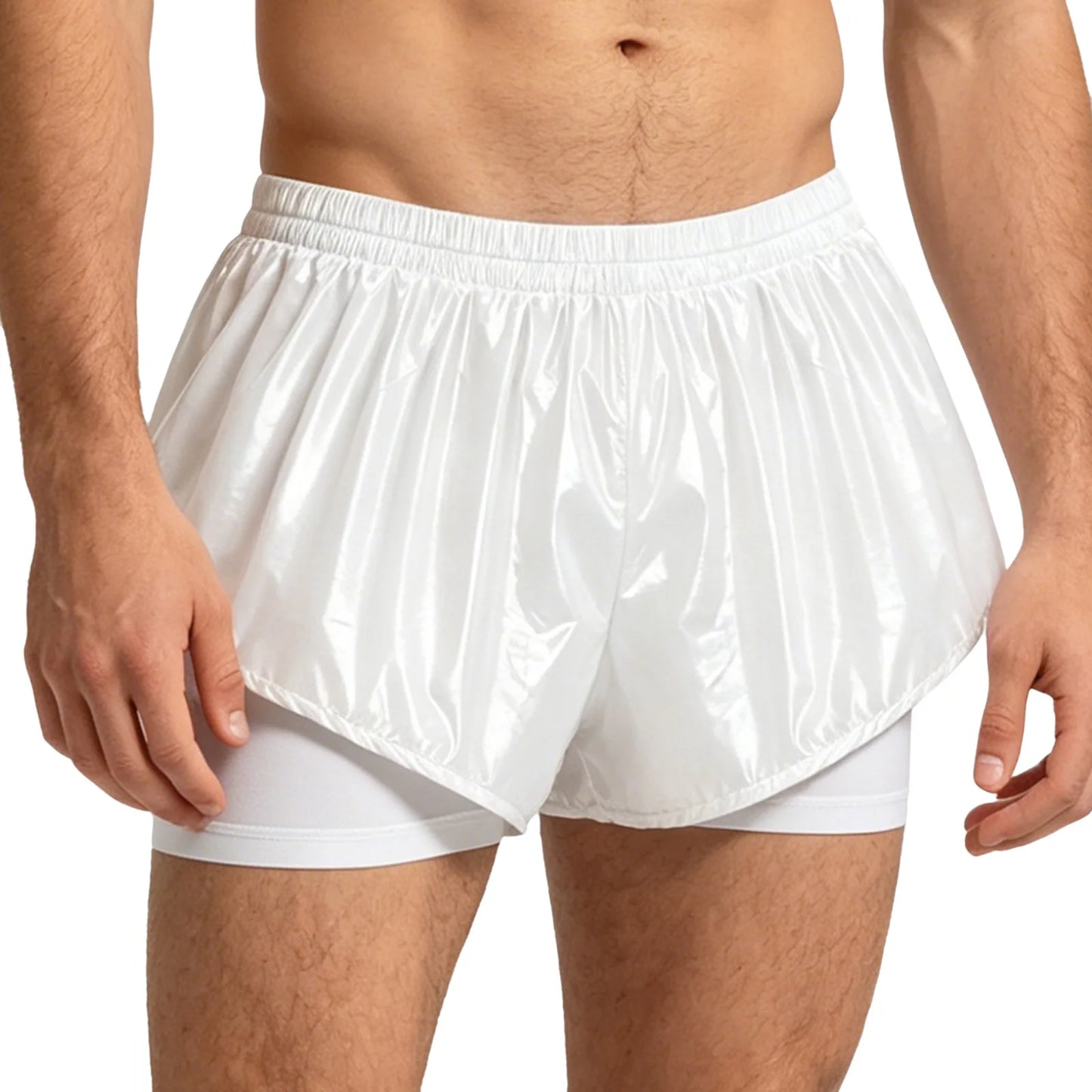 Men Leak-proof Diaper Cover Shorts Mesh Liner Waterproof Double Layer Shorts Swimming Suit Nursing Special Needs Reusable Briefs