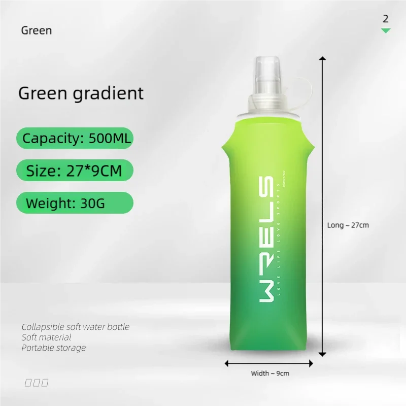 Sport Water Bottle TPU Folding Soft Flask Drink Portable Water Bottle High Flow Running Hiking Bicycle Fitness Water Bag