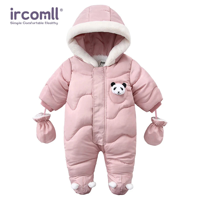 Ircomll Hight Quality Newborn Baby Winter Clothes Snowsuit Warm Fleece Hooded Romper Cartoon Lion Jumpsuit Toddler Kid Outfits