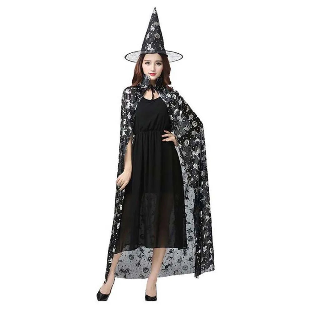 Performance Costumes Halloween Cloak Sets Pumpkin Witch Caps Scary Costumes Cosplay Bat Hat Wizard Robe Party Show