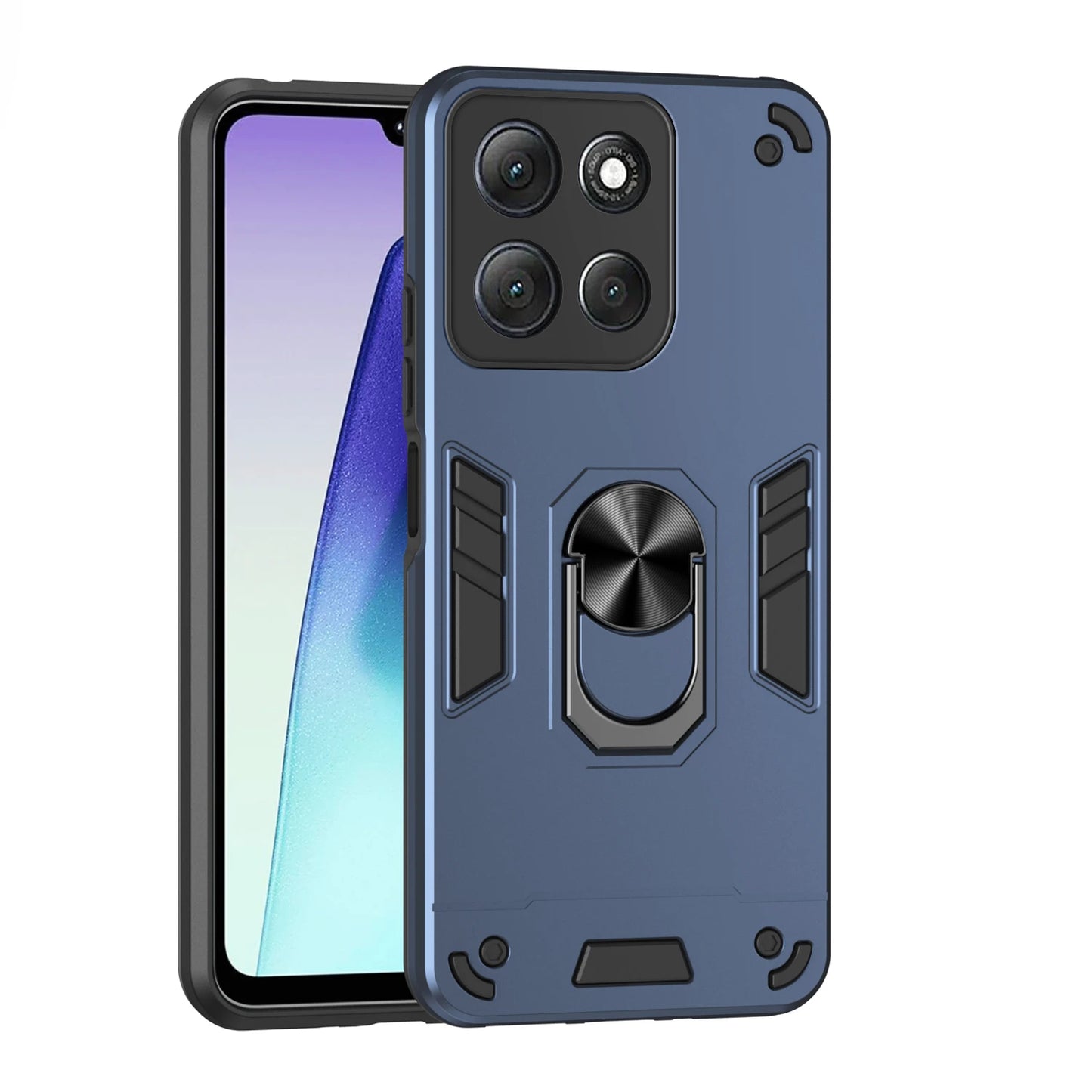 Rugger Armor Shockproof Case For Motorola Moto G15 G35 G55 G75 G06 G16 G56 G86 Power Magnetic Metal Ring Holder Cover Fundas