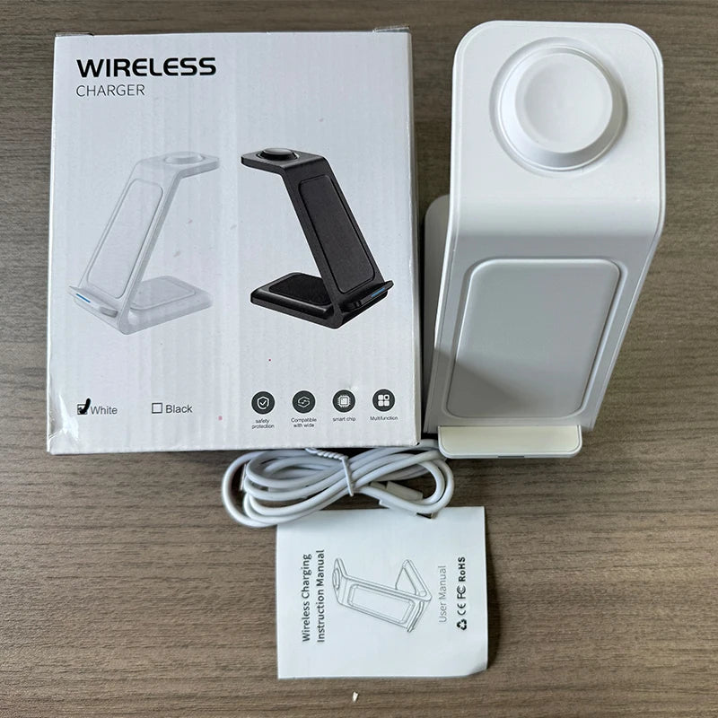 3-in-1 Wireless Charger Magnetic Stand 30W Output Power Travel Charger for iPhone Smart Watch Earphone with Holder