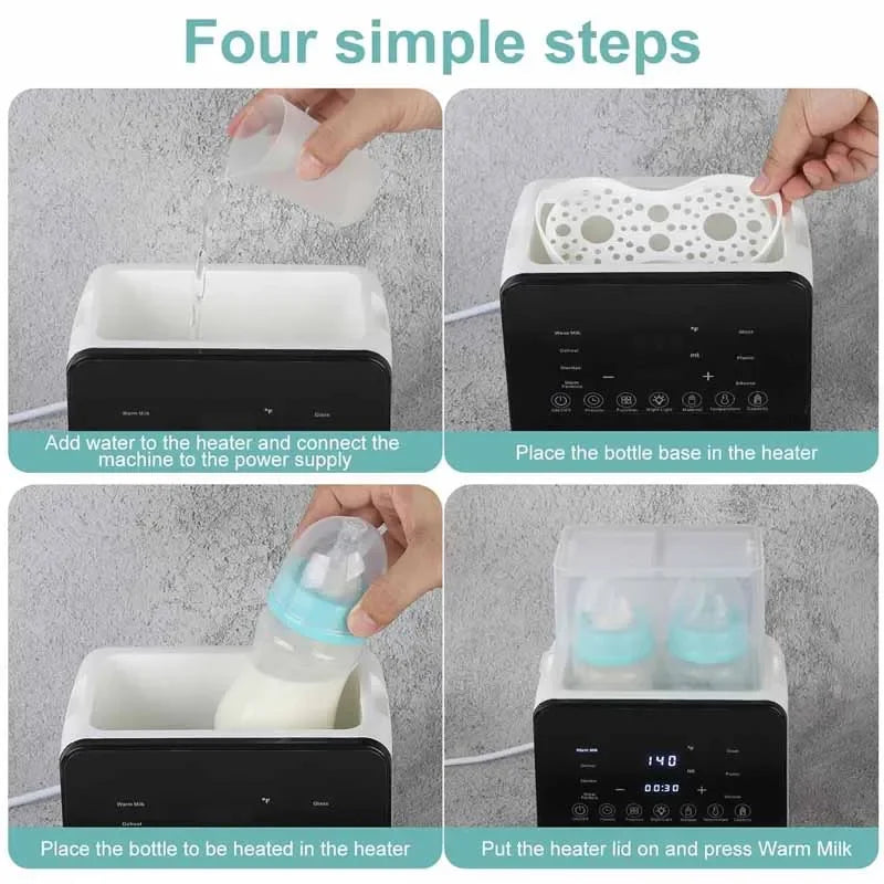 Baby Bottle Warmer Multifunction Sterilizer Accurate Temperature Control Fast Milk Bottle Warmers with Timer Newborn Accessories