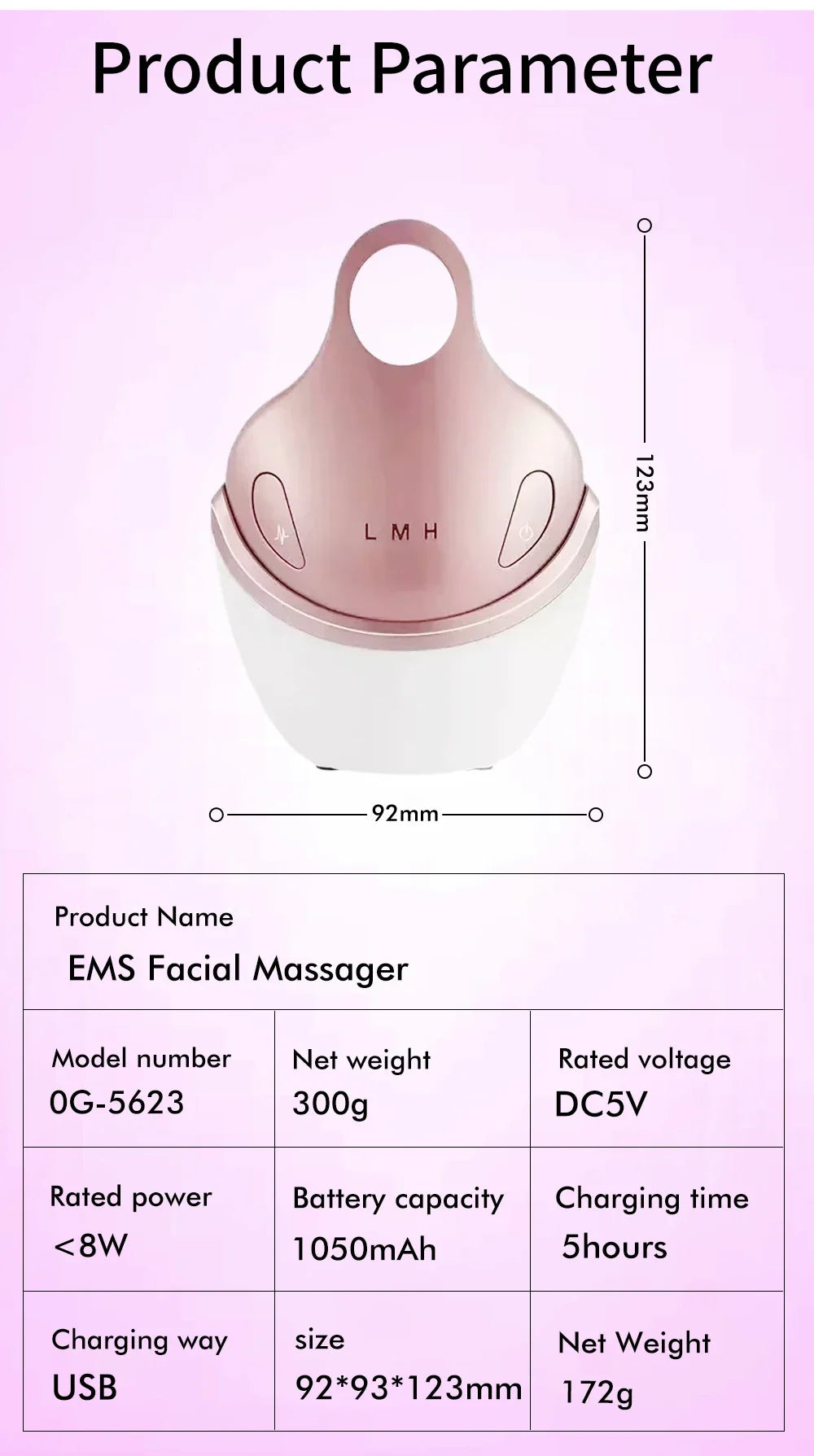 4D Massage Head Home Use Facial Device EMS 5 in 1 Facial Massager Promote Face Cream Absorption 5 Light Color Modes Beauty Tools