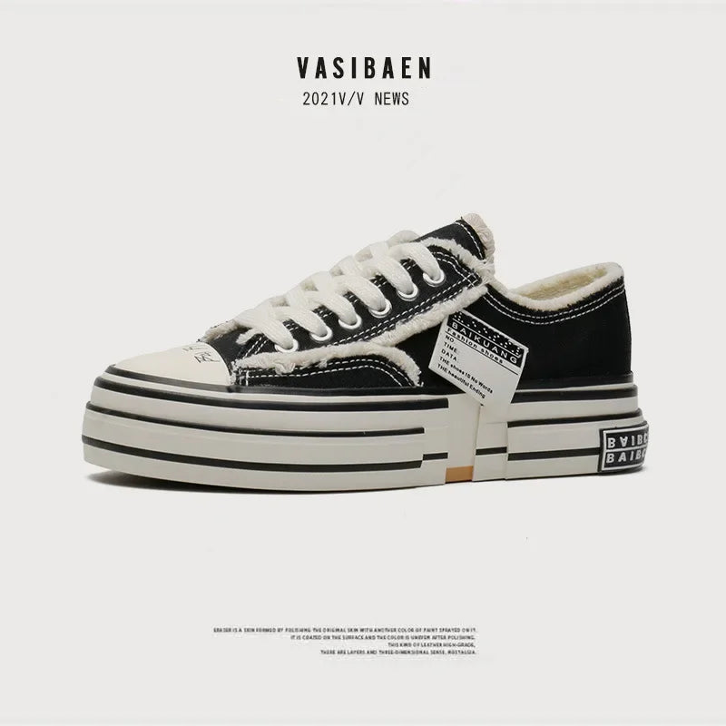 Men Vulcanized Shoe Thick Soles Increased Low Top Couple Shoe Canvas Shoe for Men Sneakers Tenis Masculino Zapatillas