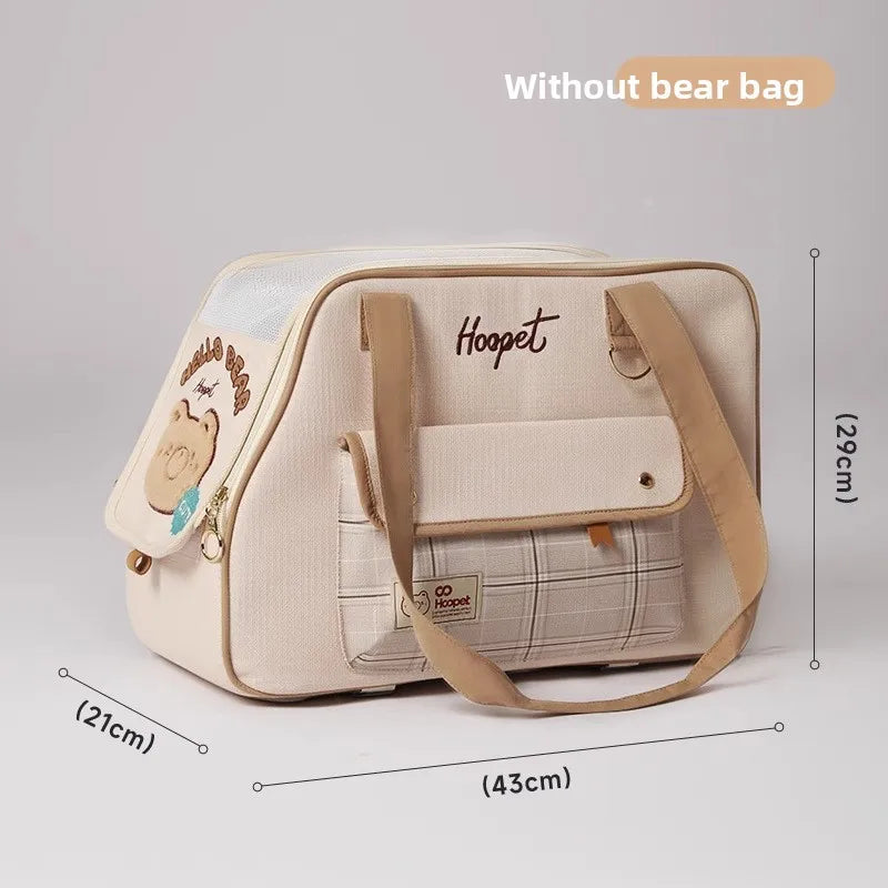 Cute Cartoon Cat Carrier Backpack Portable Pet Outing Bag for Small Cats Dogs Anti Stress Large Capacity Shoulder Crossbody