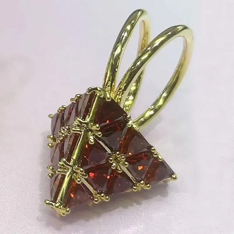 Original 2025 New Magic Cube Ring Party Gift Luxury Fine Jewelry Charm Green Crystal Fashion Women Attending Cocktail Party Ring