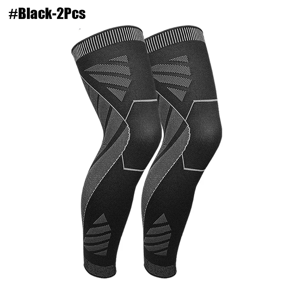 1/2Pcs Sport Full Leg Compression Sleeves Knee Brace Support Protector for Weightlifting Arthritis Joint Pain Relief Muscle Tear